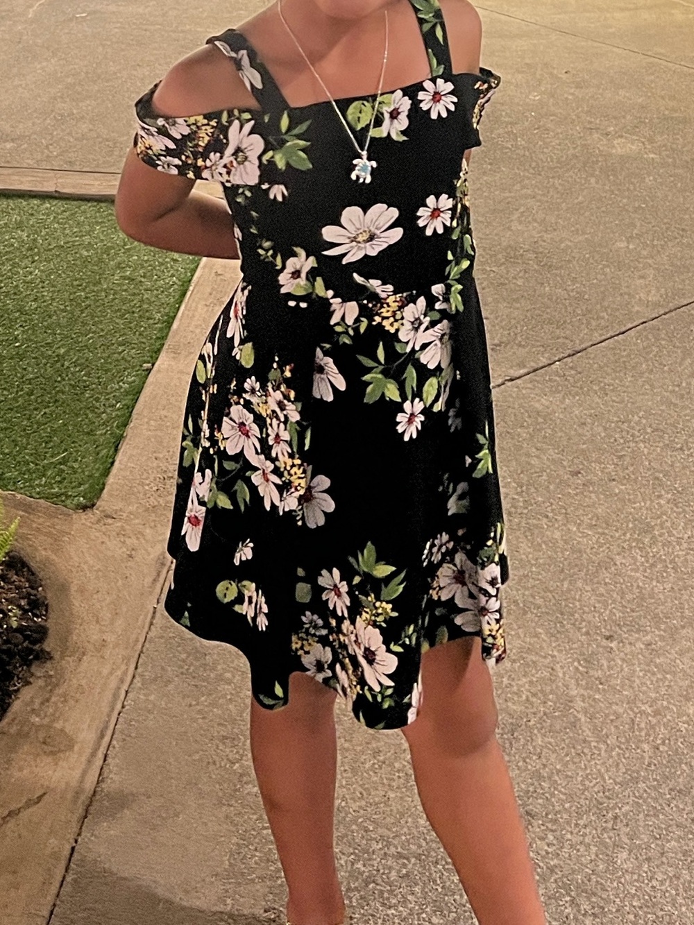 Soprano Black Floral Kids Dress